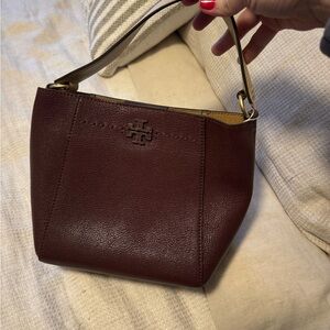 NEW Tory Burch Burgundy Leather Shoulder Bag
